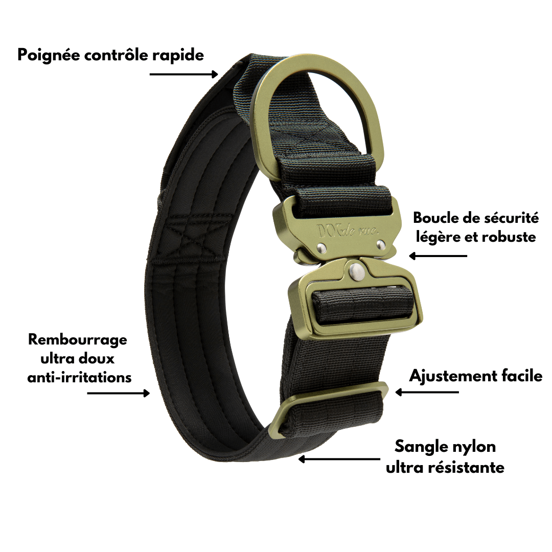 Collier Tactique 5cm – Signature – Army Green - Dog De Rue
