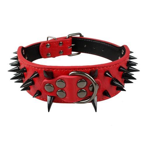 Collier à clous pour chien Rouge Clous noirs DogDeRue Dog De Rue