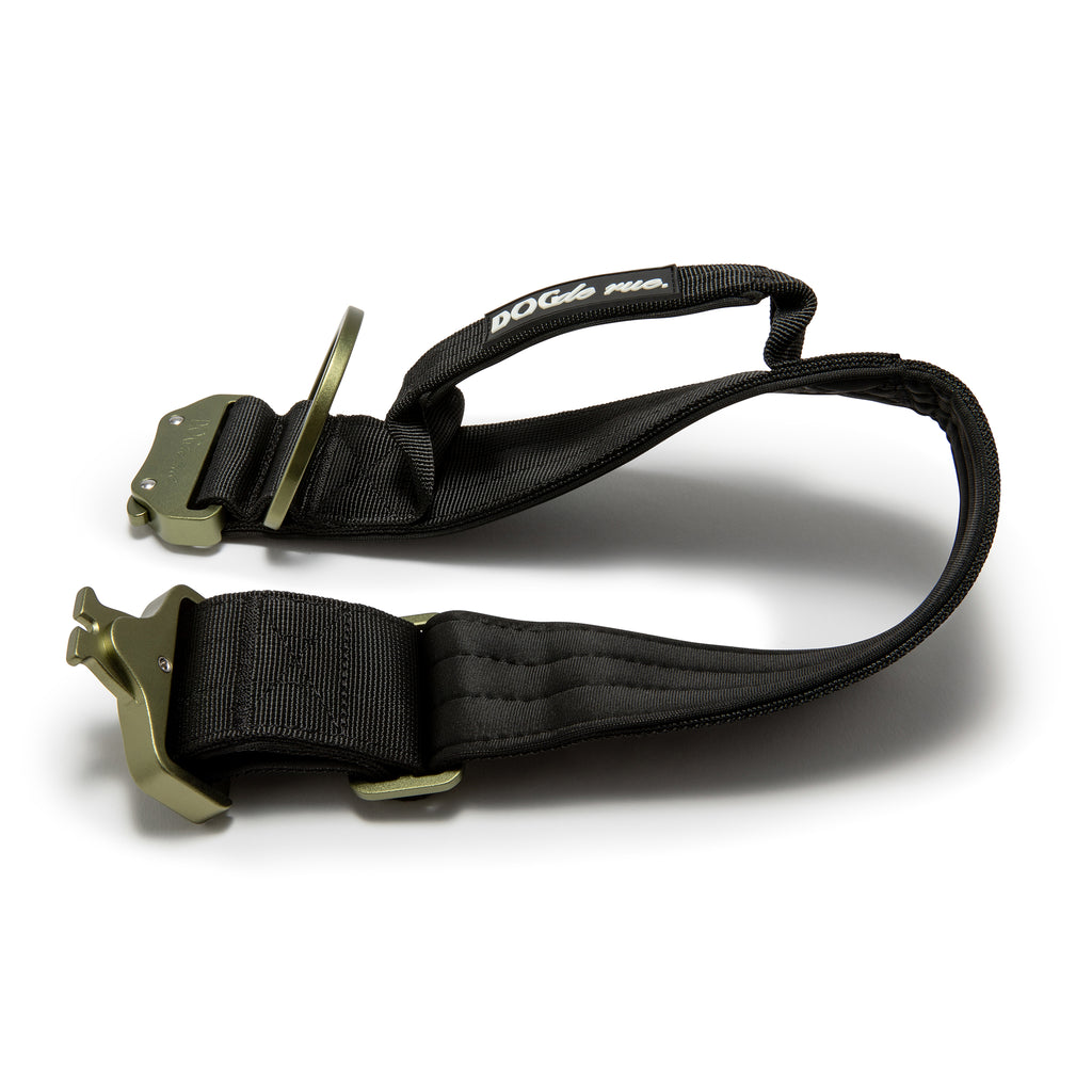 collier tactique 5cm dogderue signature army green boucle ouvert