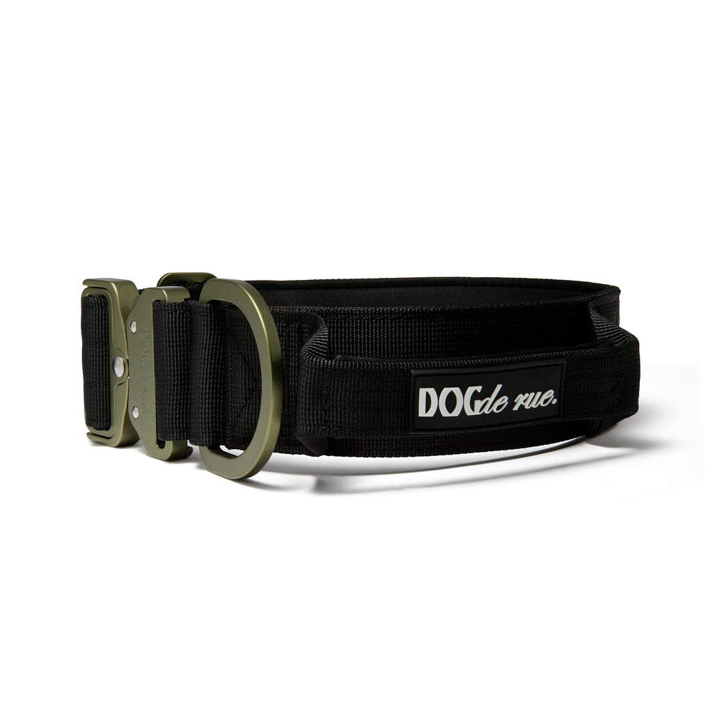 collier tactique 5cm dogderue signature army green poignée logo