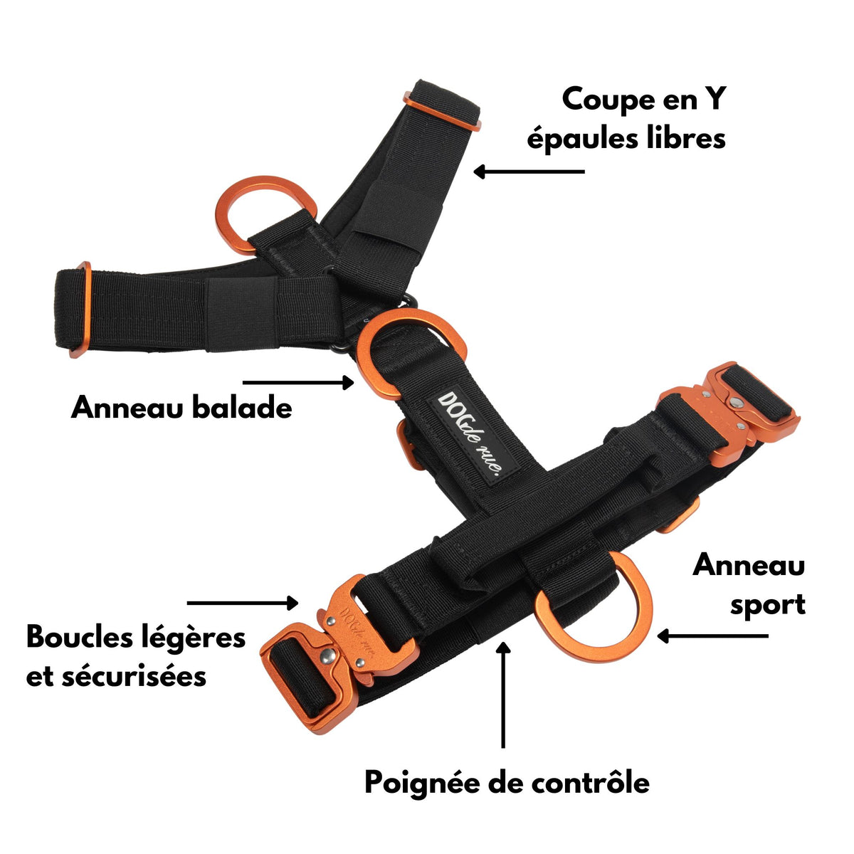 Harnais Anti-Traction – Signature – Hot Orange - Dog De Rue
