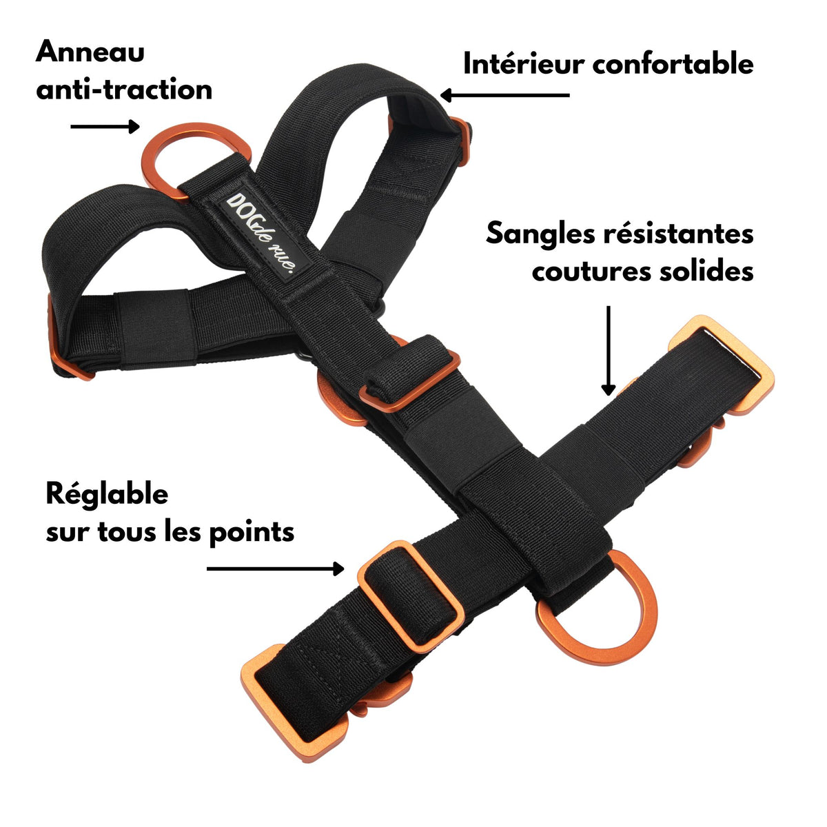 Harnais Anti-Traction – Signature – Hot Orange - Dog De Rue