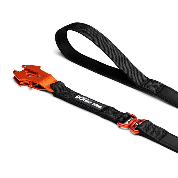 Laisse Chien Tactique Élastique 1.5m - 2 Poignées - Ceinture Voiture - Pour Chiens Forts Tireurs (Noir) - 3