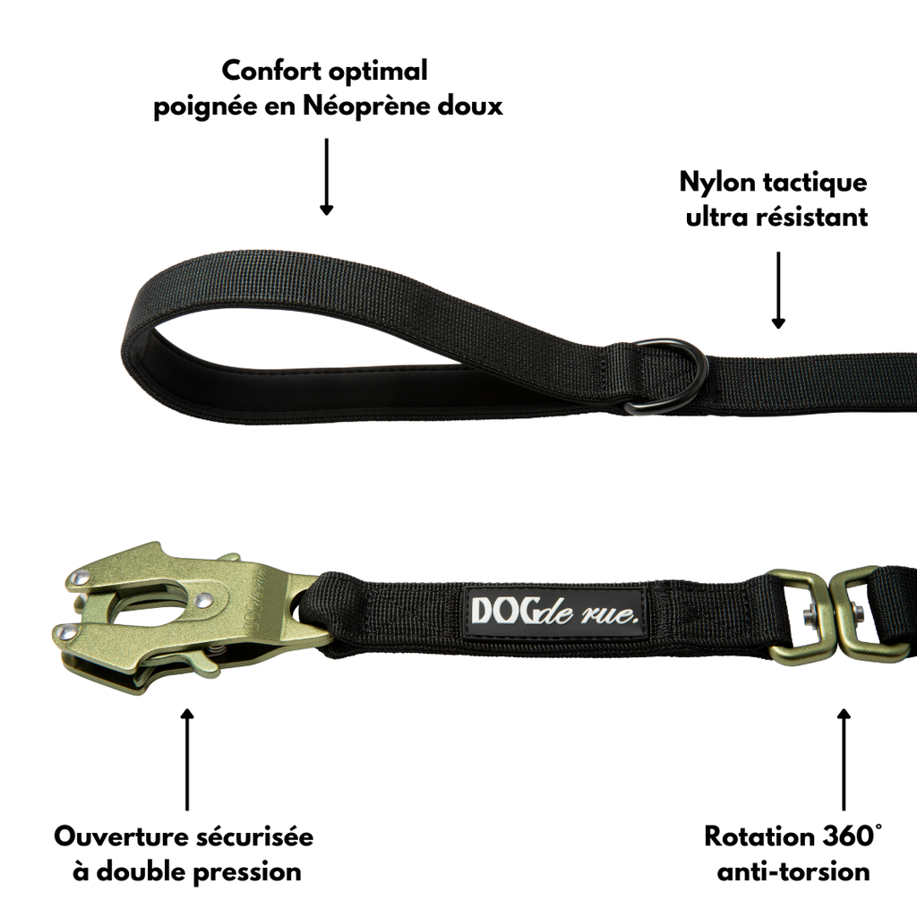 laisse tactique signature army green avantages dogderue