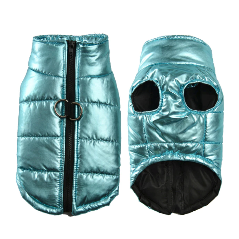 Doudoune pour chien - Brillante - Bleu - Face dos