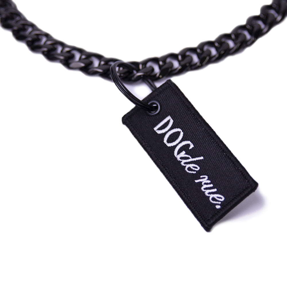 Médaille personnalisable pour chien - Label - DogDeRue - Noir - collier chaine noir